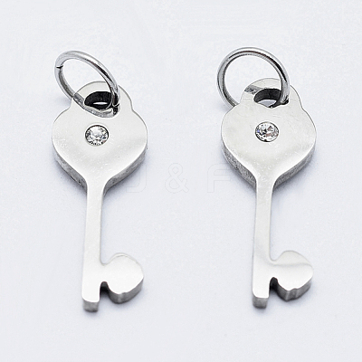 Eco-Friendly 316 Surgical Stainless Steel Micro Pave Cubic Zirconia Pendants RB-I078-70P-NR-1