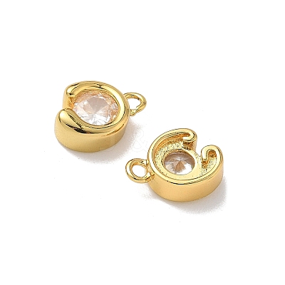 Brass Micro Pave Cubic Zirconia Charms KK-Z128-02G-1