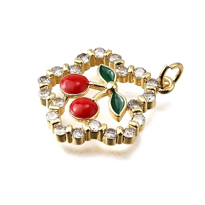 Brass Enamel Pendants KK-B136-04G-01-1