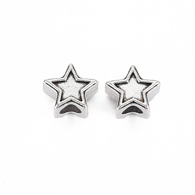 Tibetan Style Alloy European Beads Settings for Enamel TIBEB-N007-029-1