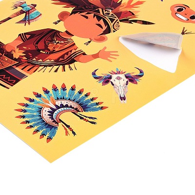 6Pcs Thanksgiving Day Paper Self-Adhesive Picture Stickers STIC-C010-32-1