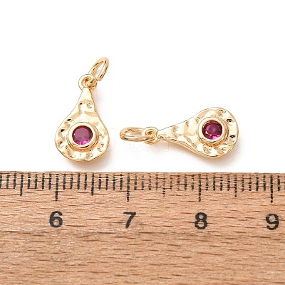 Brass Micro Pave Cubic Zirconia Charms CU-K002-42G-M-1