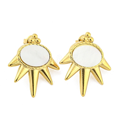 304 Stainless Steel Sun Stud Earrings EJEW-M233-17G-1