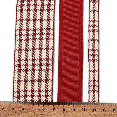 9 Yards 3 Styles Tartan Print Polyester Ribbon SRIB-C002-01G-1
