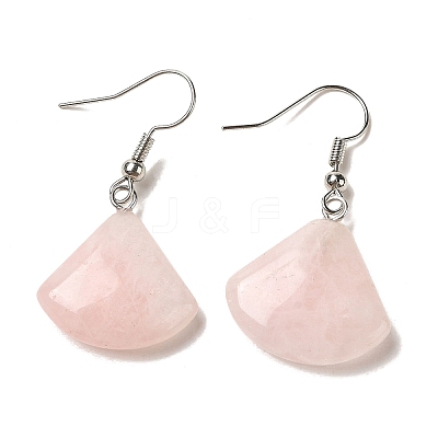 Natural Mixed Gemstone Fan Dangle Earrings EJEW-E296-03P-1