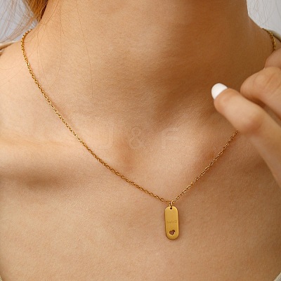 201 Stainless Steel Smile Oval Pendant Necklaces for Women WG85DC7-01-1