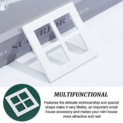 Mini Wood Dollhouse Window Furniture Accessories AJEW-WH0567-99-1