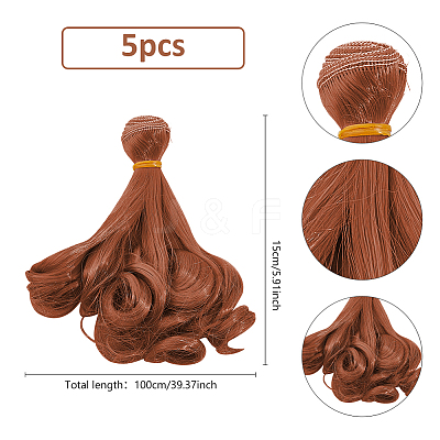 5Pcs High Temperature Fiber Long Pear Perm Hairstyle Doll Wig Hair DOLL-DC0001-05B-1