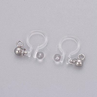 Transparent U Type Painless Prevent Allergy Resin Ear Clip X-KY-L005-02P-1