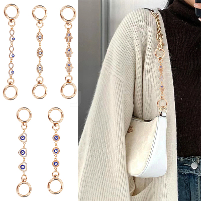1 Set Alloy Enamel Evil Eye Links Bag Strap Extenders FIND-WR0006-09-1