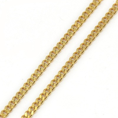 Trendy Unisex 201 Stainless Steel Twisted Chain Necklaces NJEW-L043-44G-1