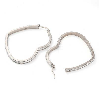 304 Stainless Steel Heart Hoop Earrings EJEW-S242-01P-G-1