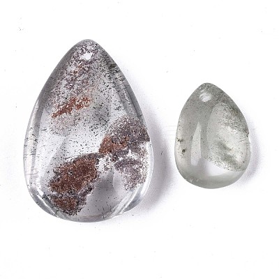 Natural Green Lodolite Quartz/Garden Quartz/Green Phantom Quartz Pendants G-N0326-58-1