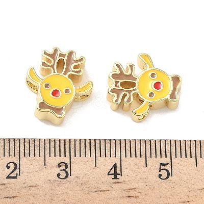 Christmas Brass Enamel Beads KK-I474-G04-1