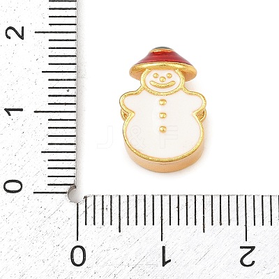 Christams Brass Enamel European Beads KK-F922-03D-G-1