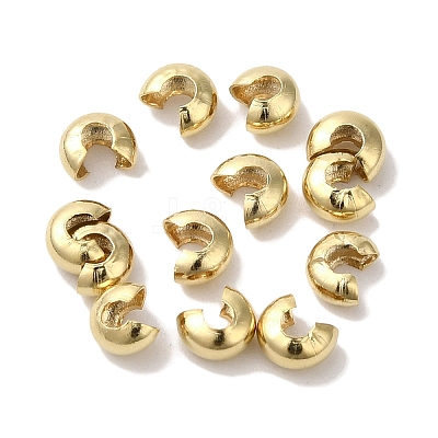 Brass Crimp Bead Cover X-KK-K383-07C-G-1