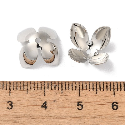 Rack Plating Brass Flower Bead Caps KK-K381-06B-P-1
