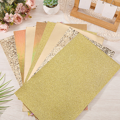 8Pcs 4 Colors Imitation Leather Fabrics DIY-CL0001-74B-1