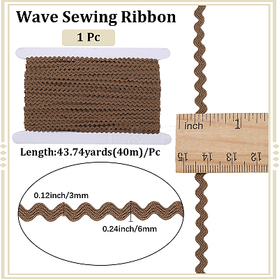 40M Polyester Wavy Fringe Trim Ribbon OCOR-GF0004-39K-1