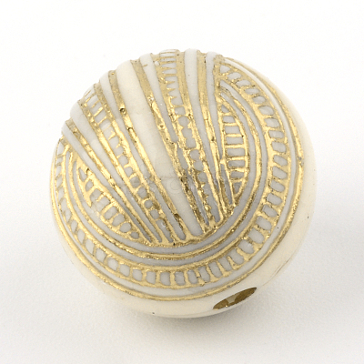 Round Plating Acrylic Beads PACR-Q102-80A-1