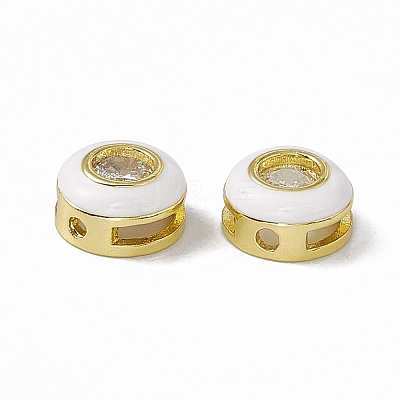 Rack Plating Brass Cubic Zirconia Beads KK-C007-15G-02-1