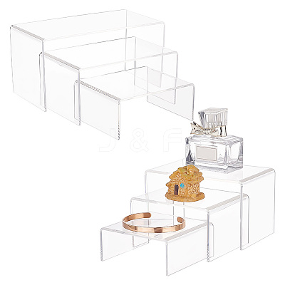 6Pcs 6 Sizes Opaque Acrylic Display Risers ODIS-WH0002-41-1