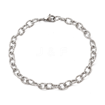 201 Stainless Steel Cable Chain Bracelets STAS-T077-15P-1