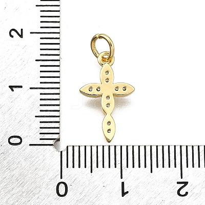 Brass Micro Pave Cubic Zirconia Pendants X-KK-Z100-41G-03-1