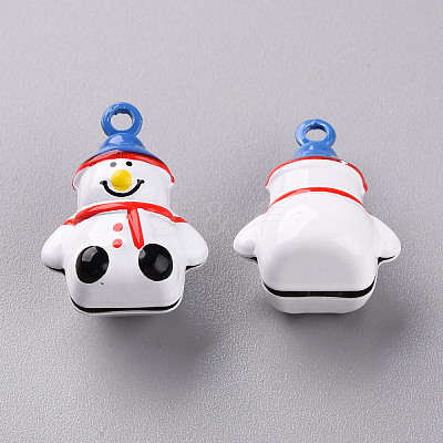 Baking Paint Brass Bell Pendants KKB-S002-015B-1