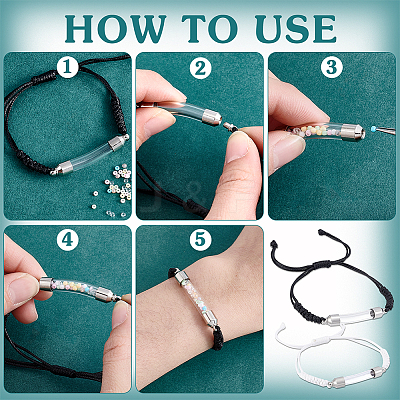 6Pcs 6 Styles Transparent Glass Vial Link Bracelets BJEW-PH01888-1
