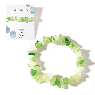 Synthetic Gemstone Chips Stretch Bracelets for Women AY5330-4-1