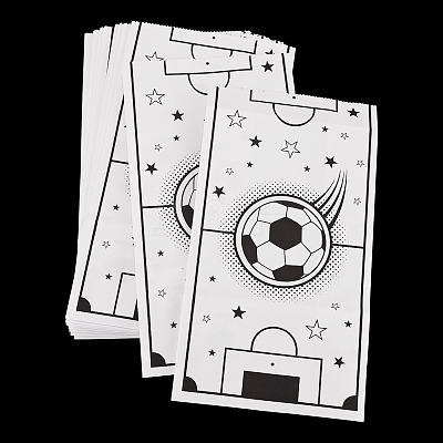 15Pcs Football Pattern Paper Bakery Bags ABAG-TA0002-32A-1