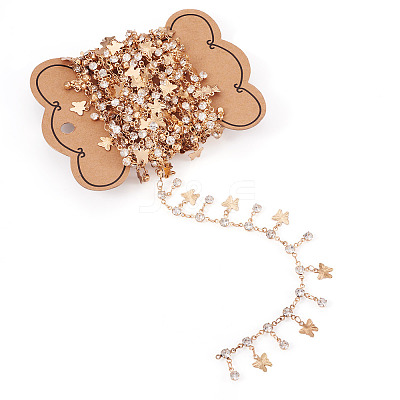 Handmade Rhinestone Flat Round Link Chains CHC-TA0001-35-1