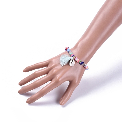 Stretch Charm Bracelets BJEW-JB05085-04-1