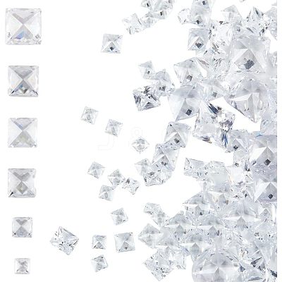 6 Style Cubic Zirconia Cabochons ZIRC-HY0001-01-1