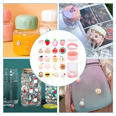 DIY Silicone Cup Bottom Sleeve Covers Sets DIY-BC0002-98-1