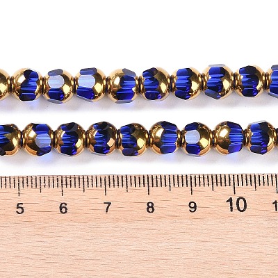 Electroplate Glass Beads Strands EGLA-Q128-04A-FP01-1