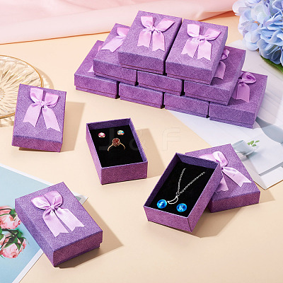 Rectangle Paper Jewelry Set Storage Gift Boxes with Bowknot CON-TAC0014-12B-1