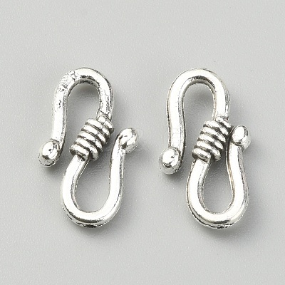 Tibetan Style Zinc Alloy S-Hook Clasps FIND-WH0144-88AS-1