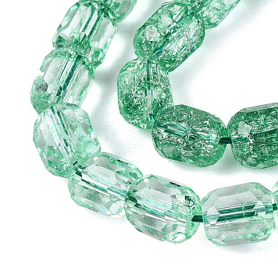Transparent Crackle Glass Beads Strands GLAA-Q108-04A-04-1