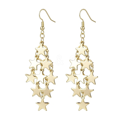 Star 304 Stainless Steel Dangle Earrings EJEW-TA00771-01-1