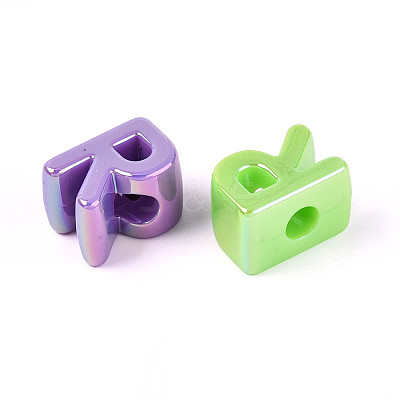 UV Plating Opaque Acrylic European Beads OACR-M027-03R-1