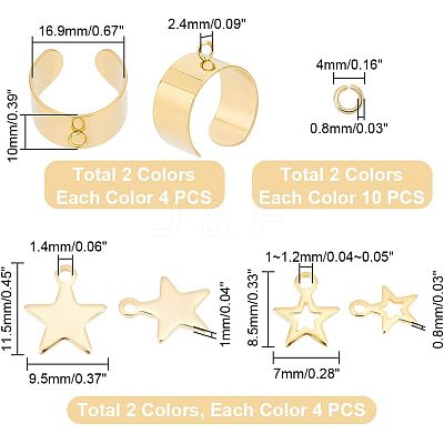 DIY Star Charm Cuff Ring Making Kit DIY-UN0003-68-1