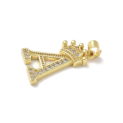 Brass Micro Pave Cubic Zirconia Pendants KK-I382-02G-1