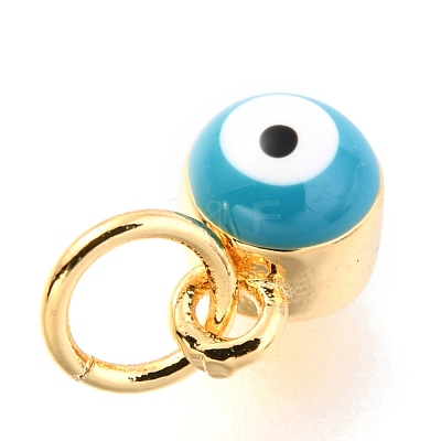 Brass Enamel Pendants KK-Y001-02B-09G-1