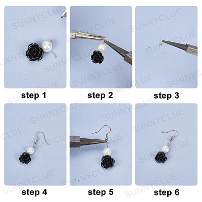 DIY Flower Dangle Earring Making Kits DIY-SC0001-36-1