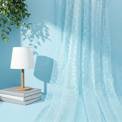2 Yards Laser Polyester Imitation Peacock Feather Fabric DIY-PH0038-39A-1