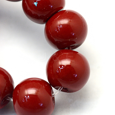Baking Paint Pearlized Glass Pearl Round Bead Strands HY-Q330-8mm-35-1