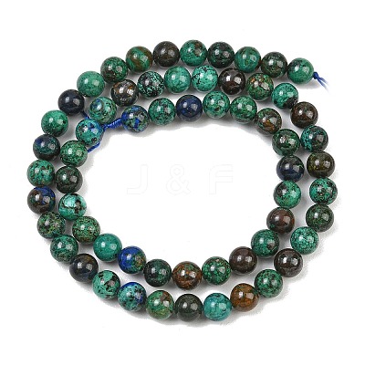 Natural Azurite Beads Strands G-P503-6MM-09-1