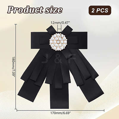 Bowknot Satin Rhinestone Brooches JEWB-WH0020-045-1